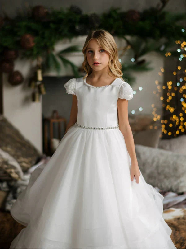 first communion dresses near me Dress Off Shoulder Asymmetrical Bodice with Gradation Communion Dresses Orlando, FL 