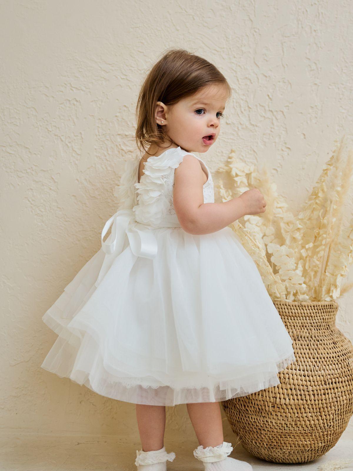 Baby Girl Baptism Dress Off-White Lace