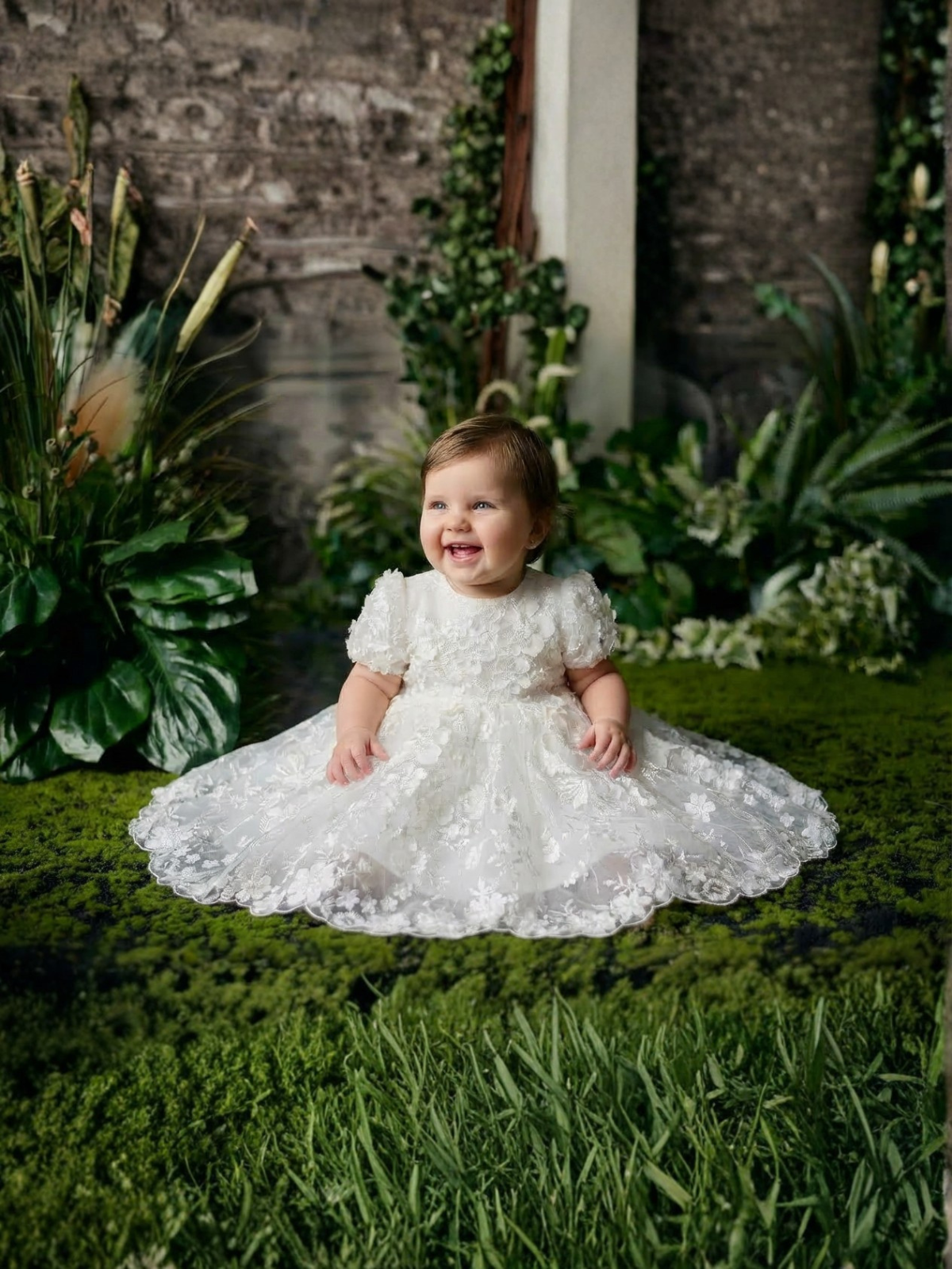 Baby Girl's 3D Floral Lace Baptism Dress | Teter Warm Clarita SB66