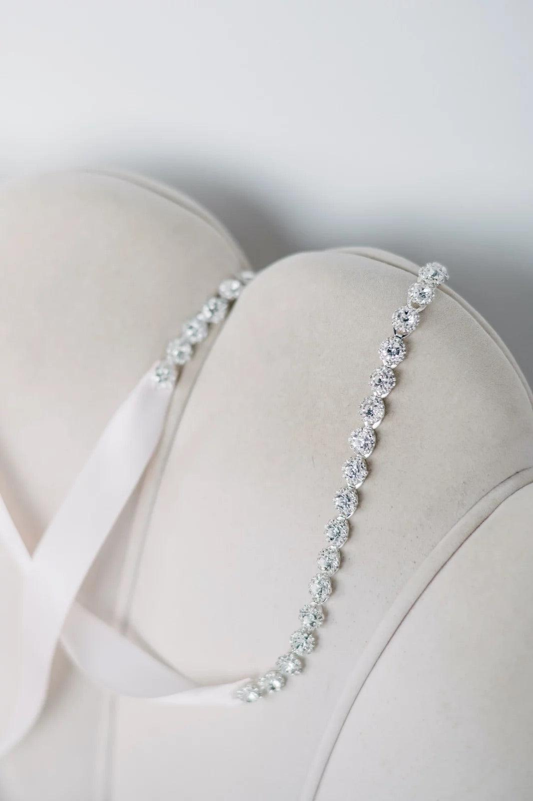 accessories bridal wedding crystal belt communion dress
