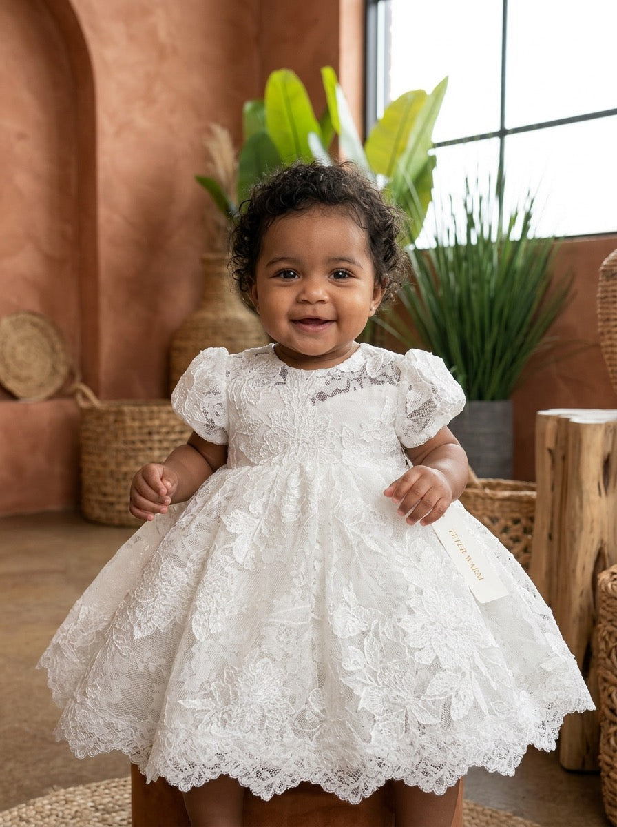 Baby Girl's Floral Lace Baptism Dress | Teter Warm Sia SB69