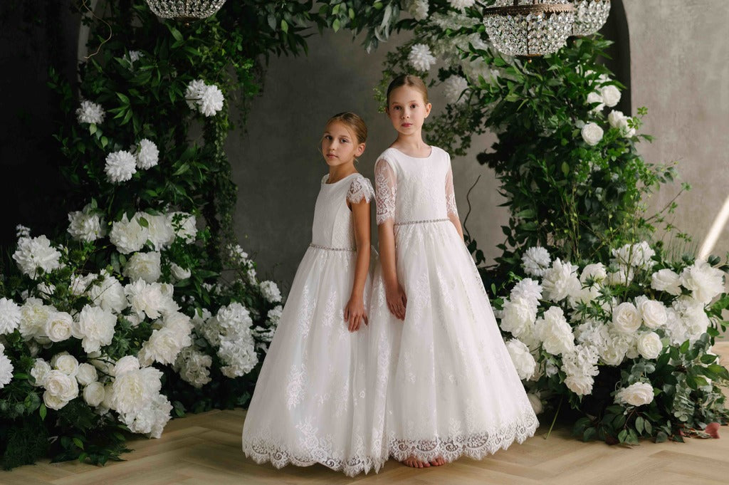 first communion dresses orange county First Communion Flower Girl Lace Dress Nicolette's Couture
