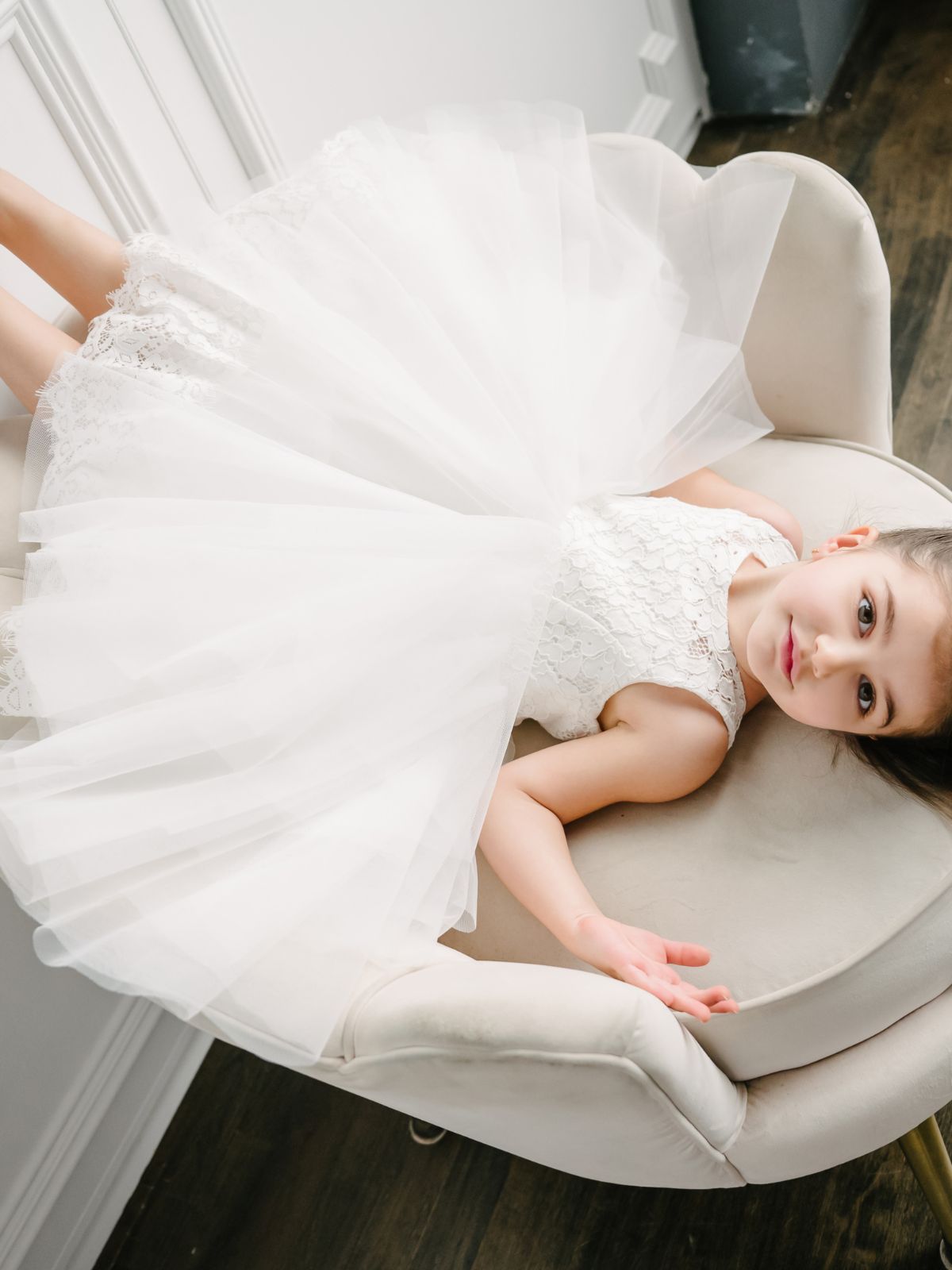 Flower Girls White Dress Princess Wear in New Jersey