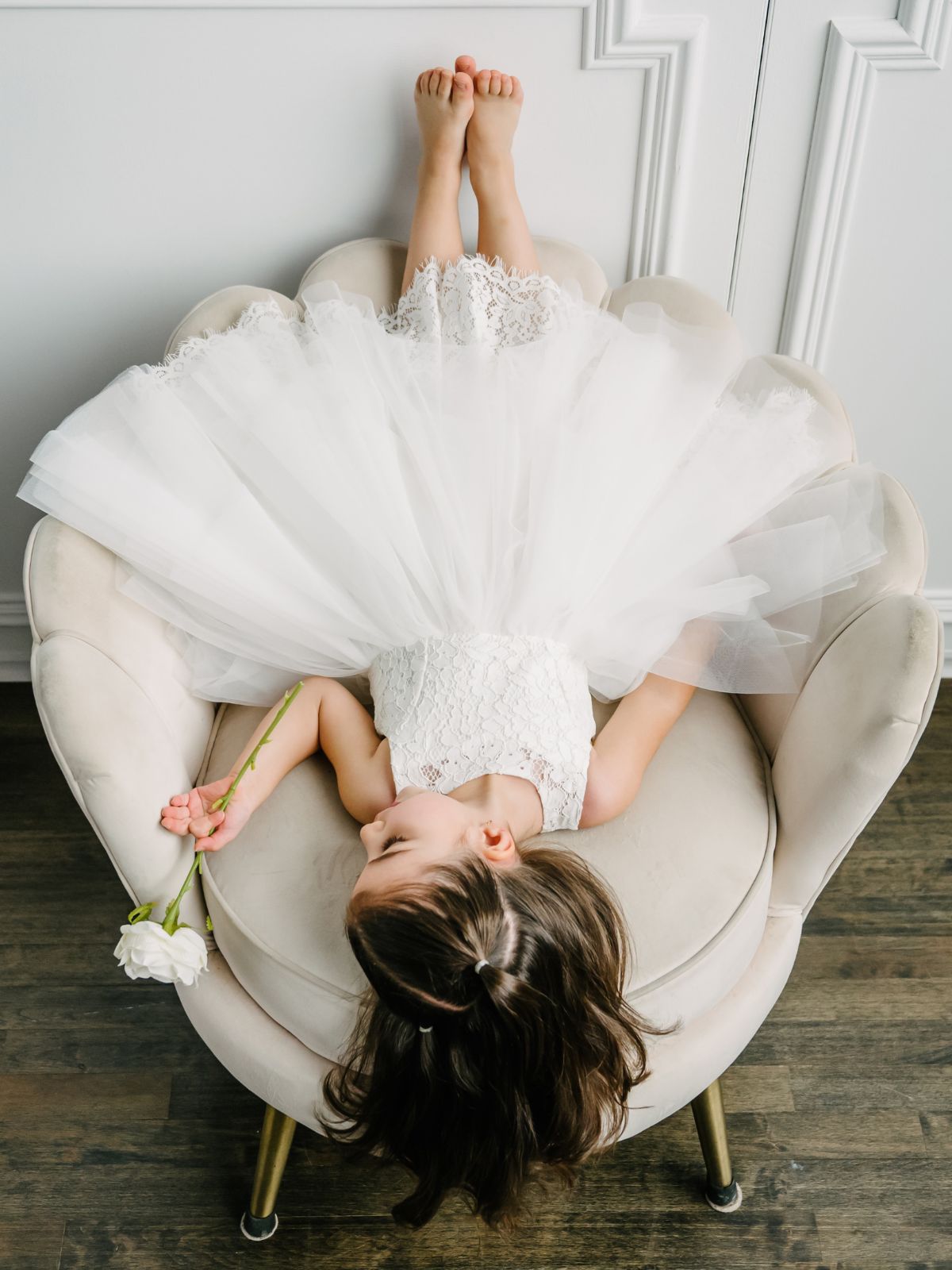 Flower Girls White Dress Princess Wear in New Jersey