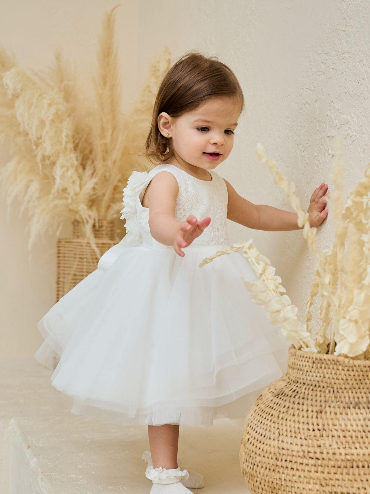 Baby Baptism Dresses Flower Girl Wedding White Dress