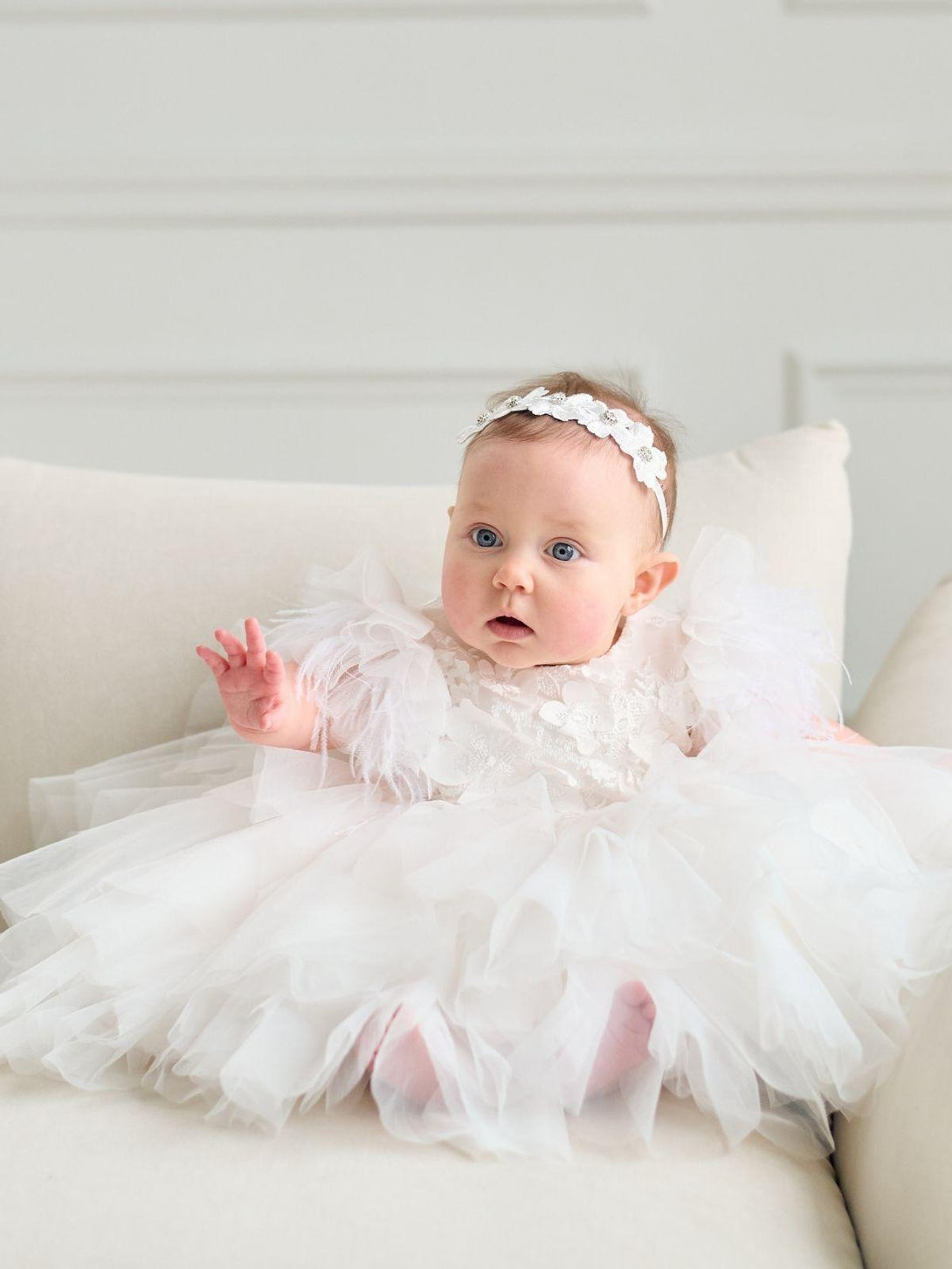 Baptism Flower Lace Princess Dress in New York