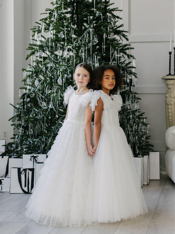 First Communion Flower Girl Wedding White Dress