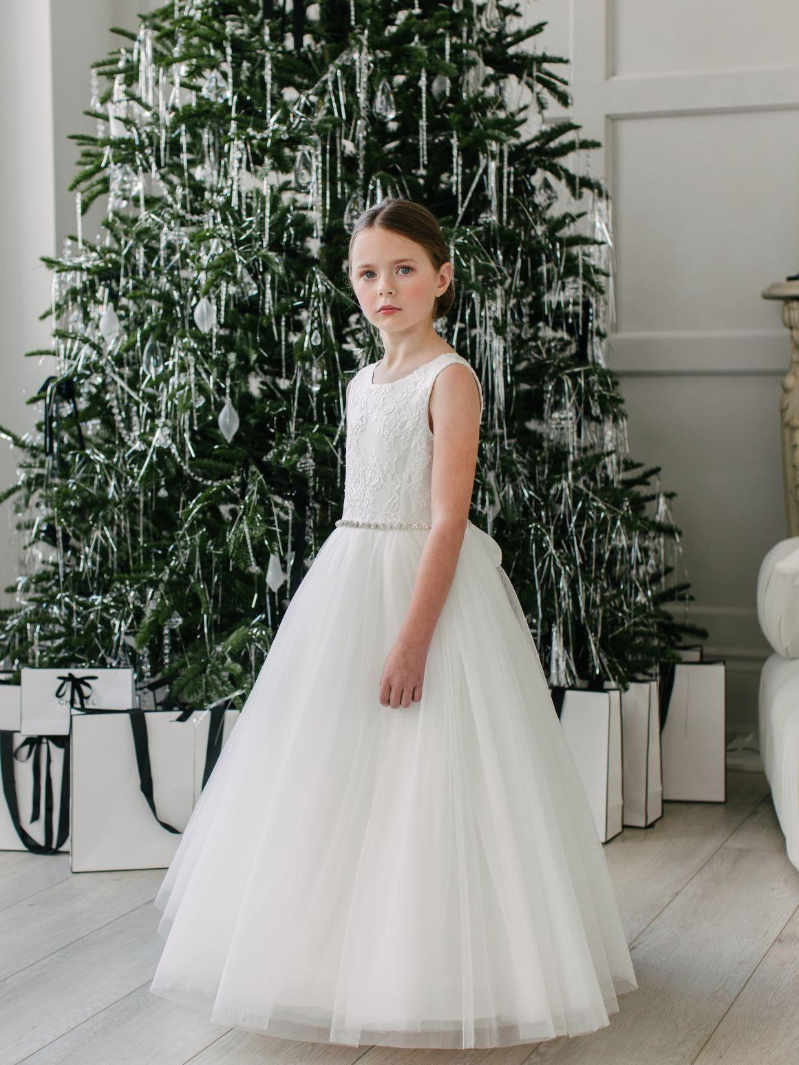 First Communion Flower Girl Wedding White Dress