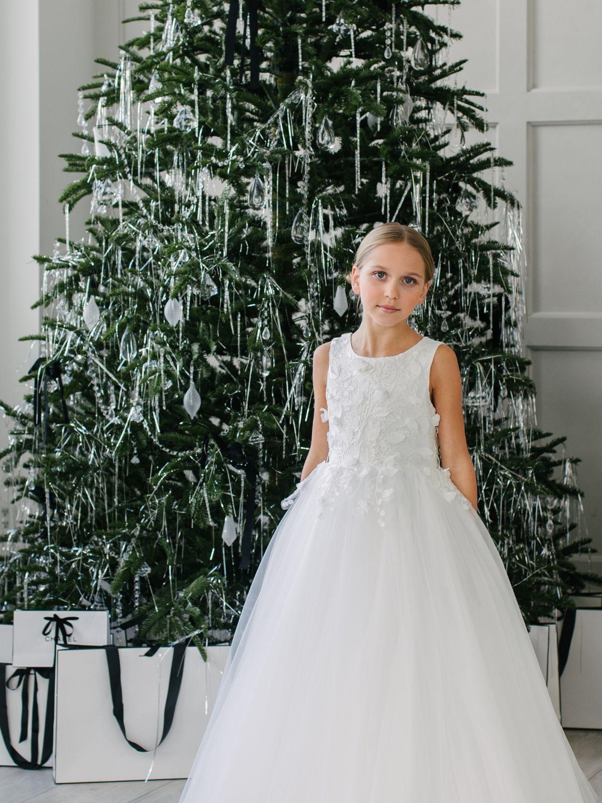 First Communion Flower Girl Wedding White Dress