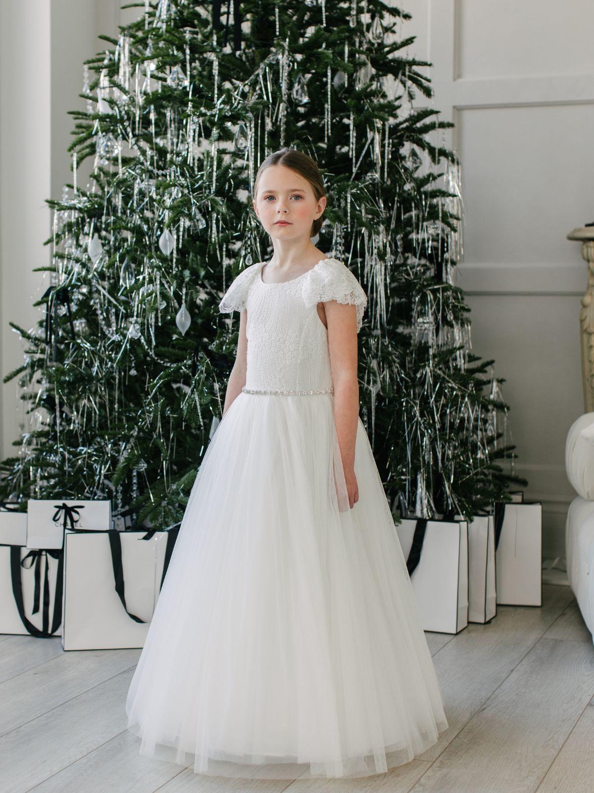 First Communion Flower Girl Wedding White Dress