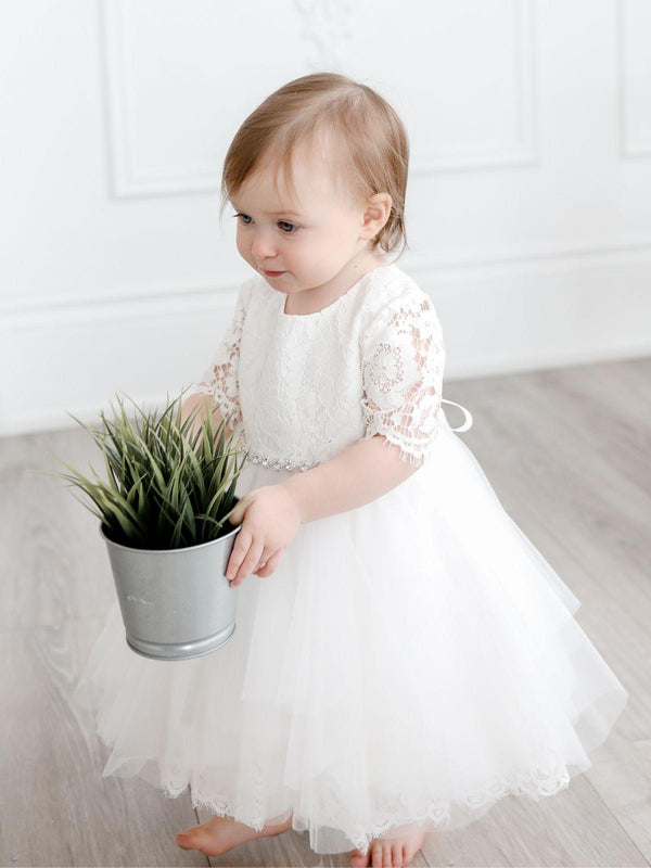 Baby Baptism Dresses Flower Girl Wedding White Dress