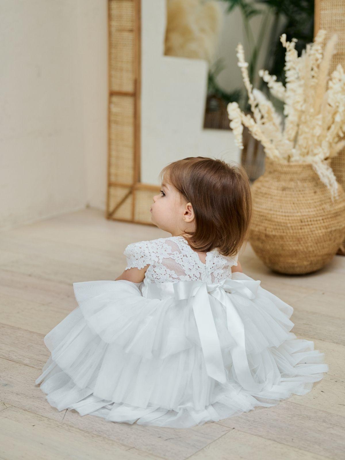 Baby Baptism Dresses Flower Girl Wedding White Dress