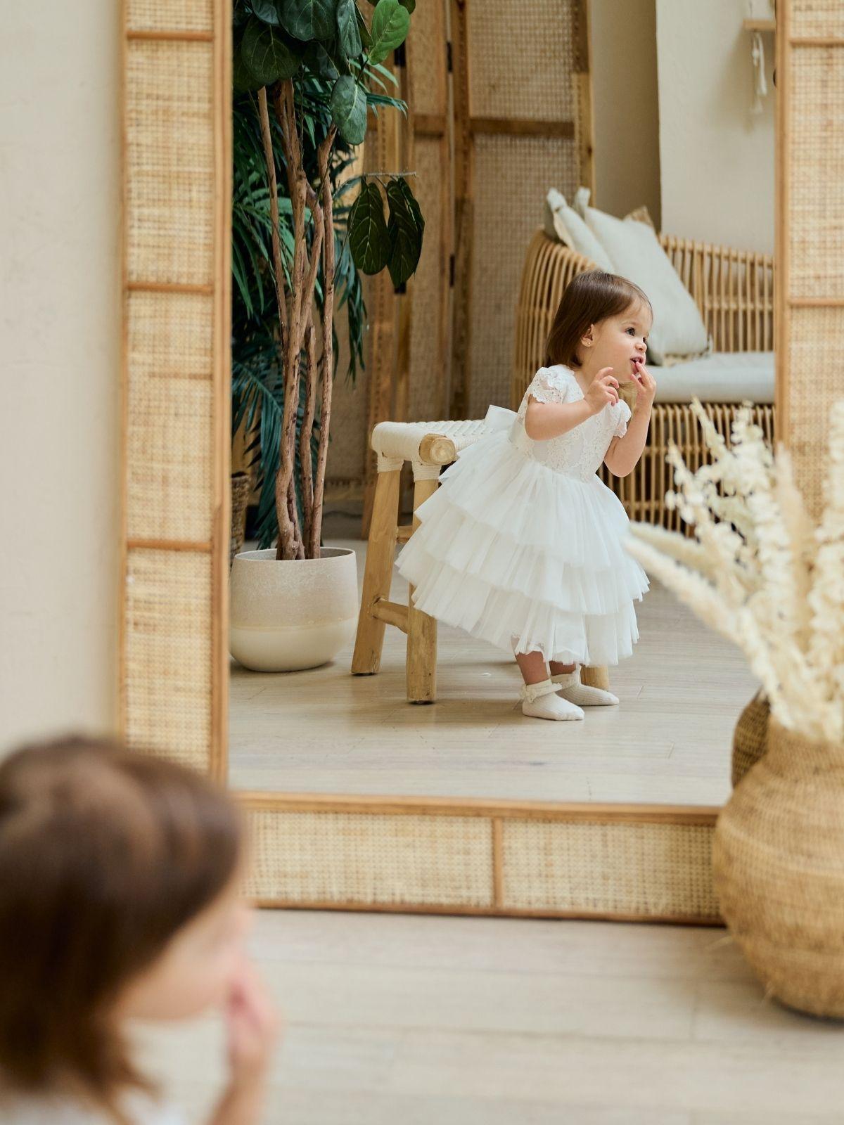 Baby Baptism Dresses Flower Girl Wedding White Dress