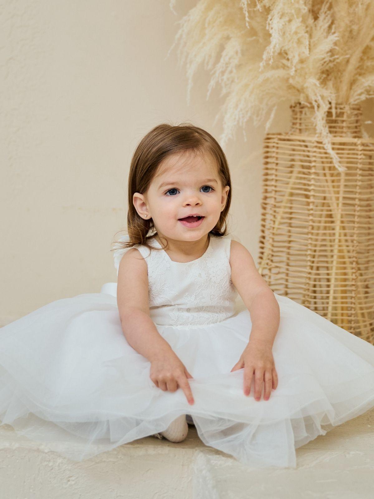 Baby Baptism Dresses Flower Girl Wedding White Dress