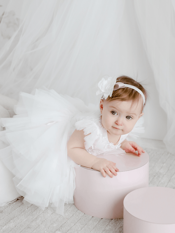 Baby Baptism Dresses Flower Girl Wedding Pale Pink Dress