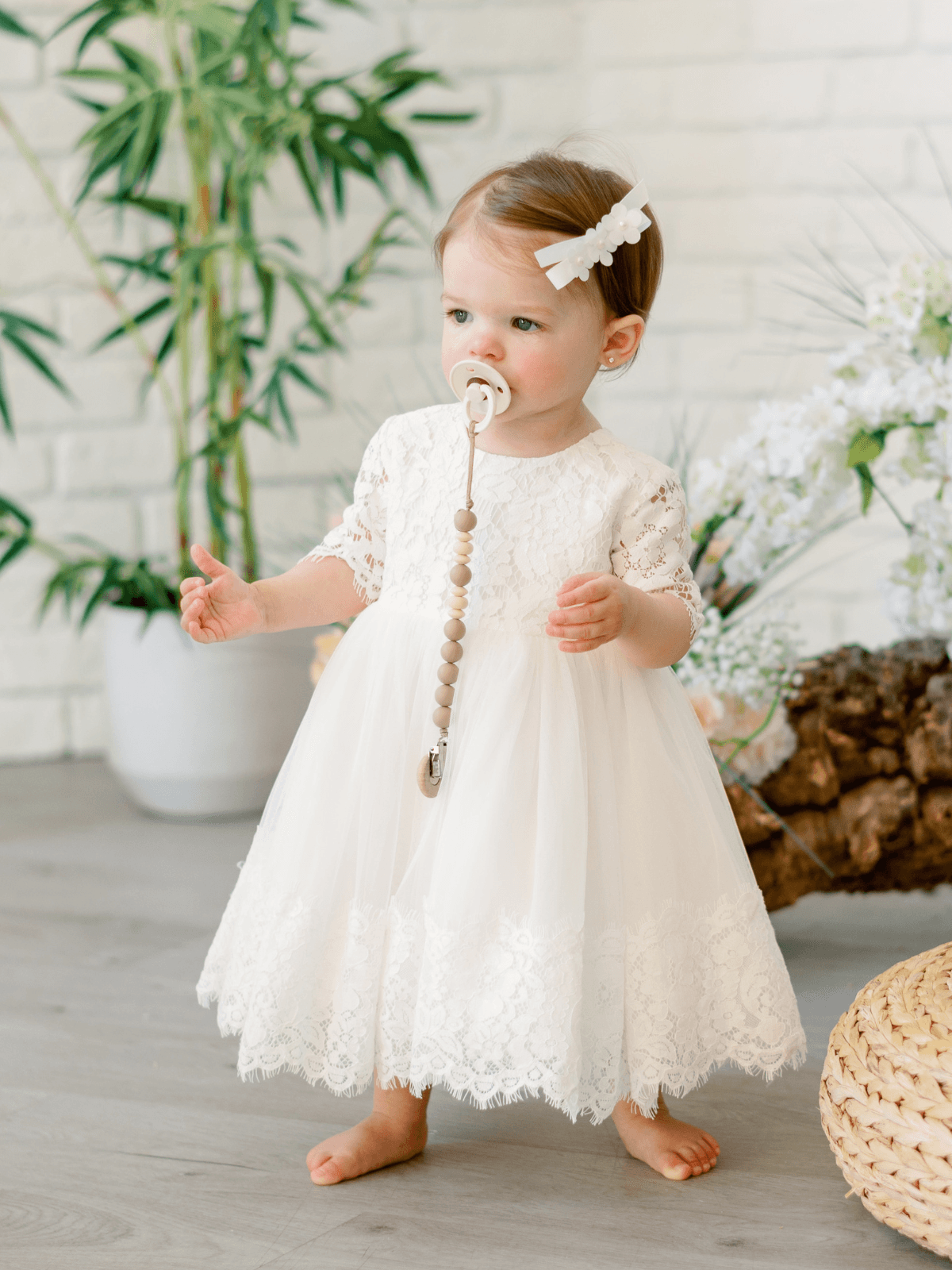 Baby Baptism Dresses Flower Girl Wedding White Dress