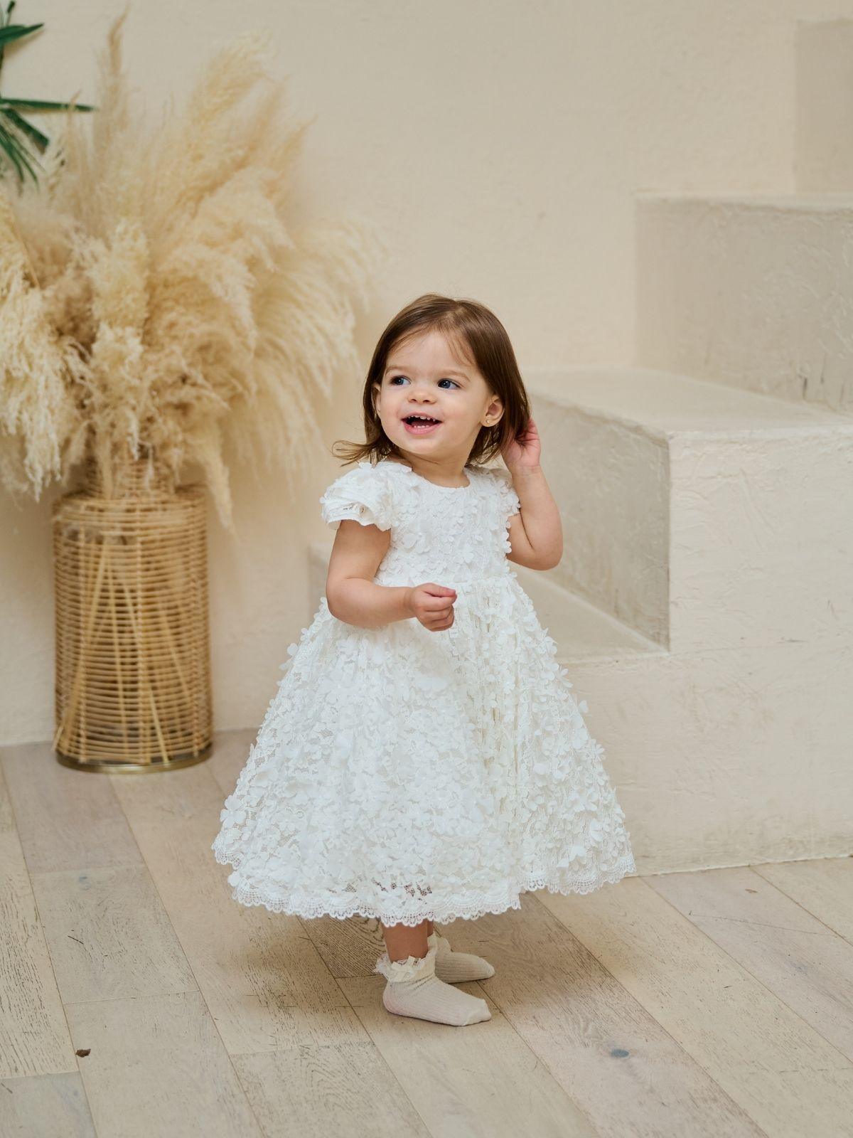 Baby Baptism Dresses Flower Girl Wedding White Dress