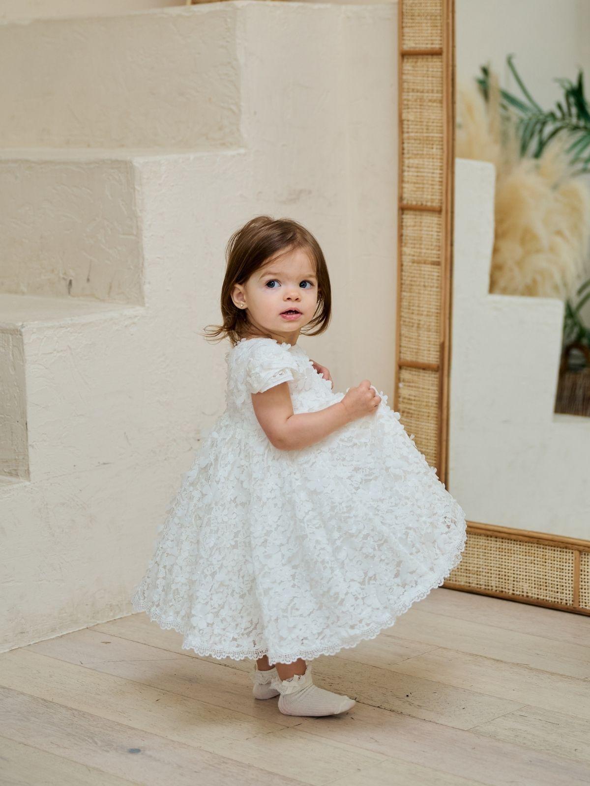 Baby Baptism Dresses Flower Girl Wedding White Dress