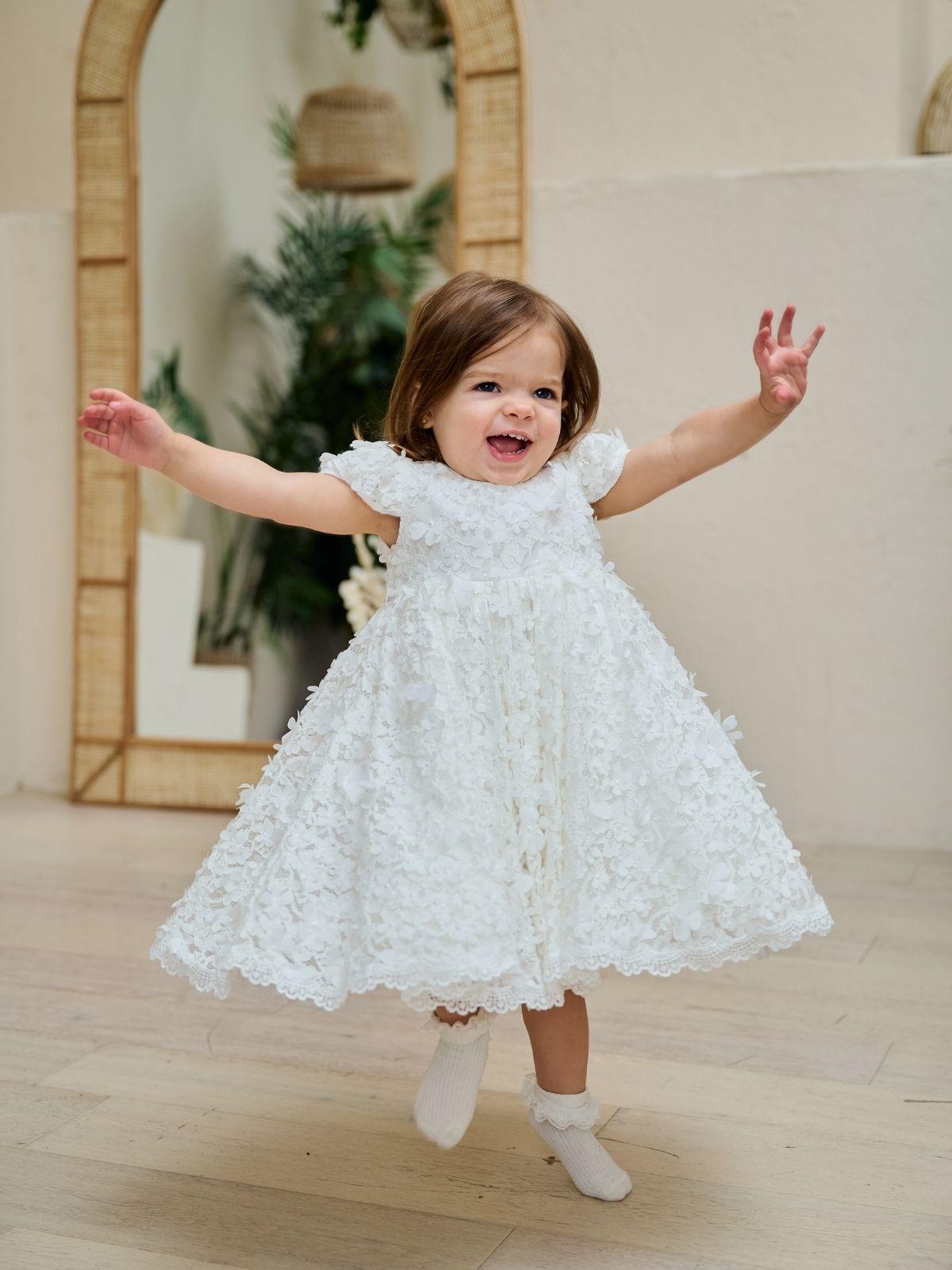 Baby Baptism Dresses Flower Girl Wedding White Dress