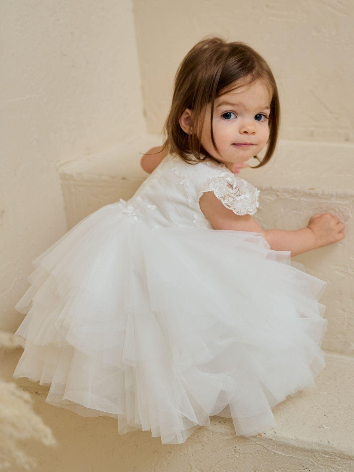 Baby Baptism Dresses Flower Girl Wedding White Dress