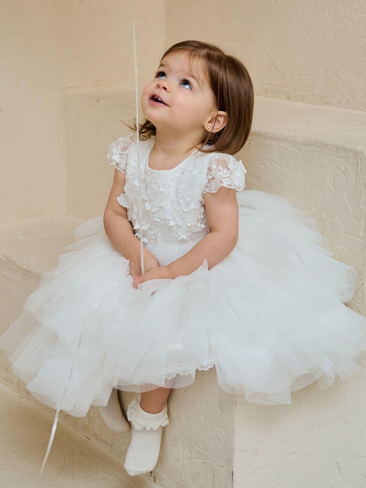 Baby Baptism Dresses Flower Girl Wedding White Dress