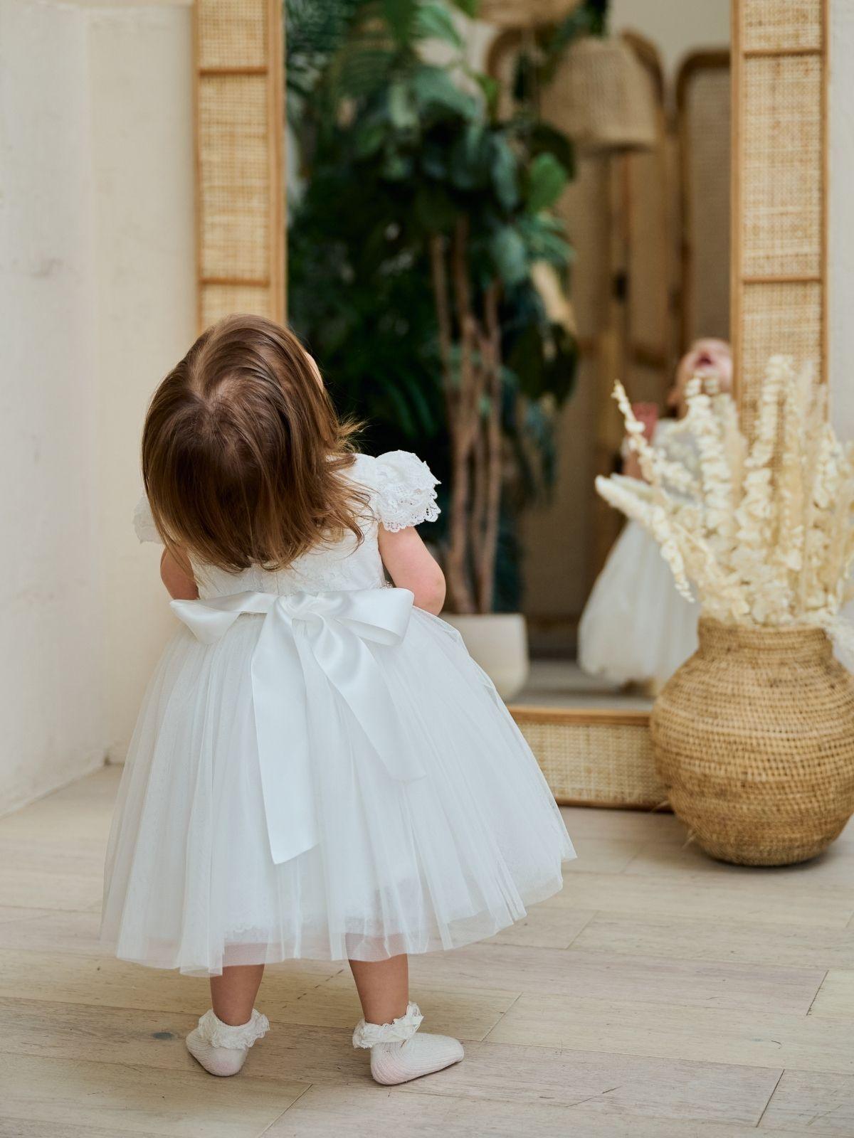 Baptism Flower Lace Princess Dress in New Jersey