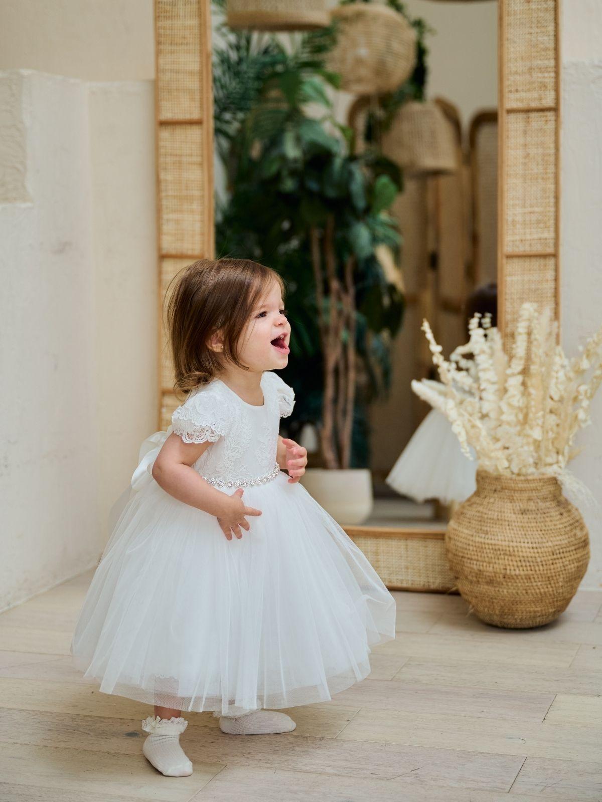 Baby Baptism Dresses Flower Girl Wedding White Dress