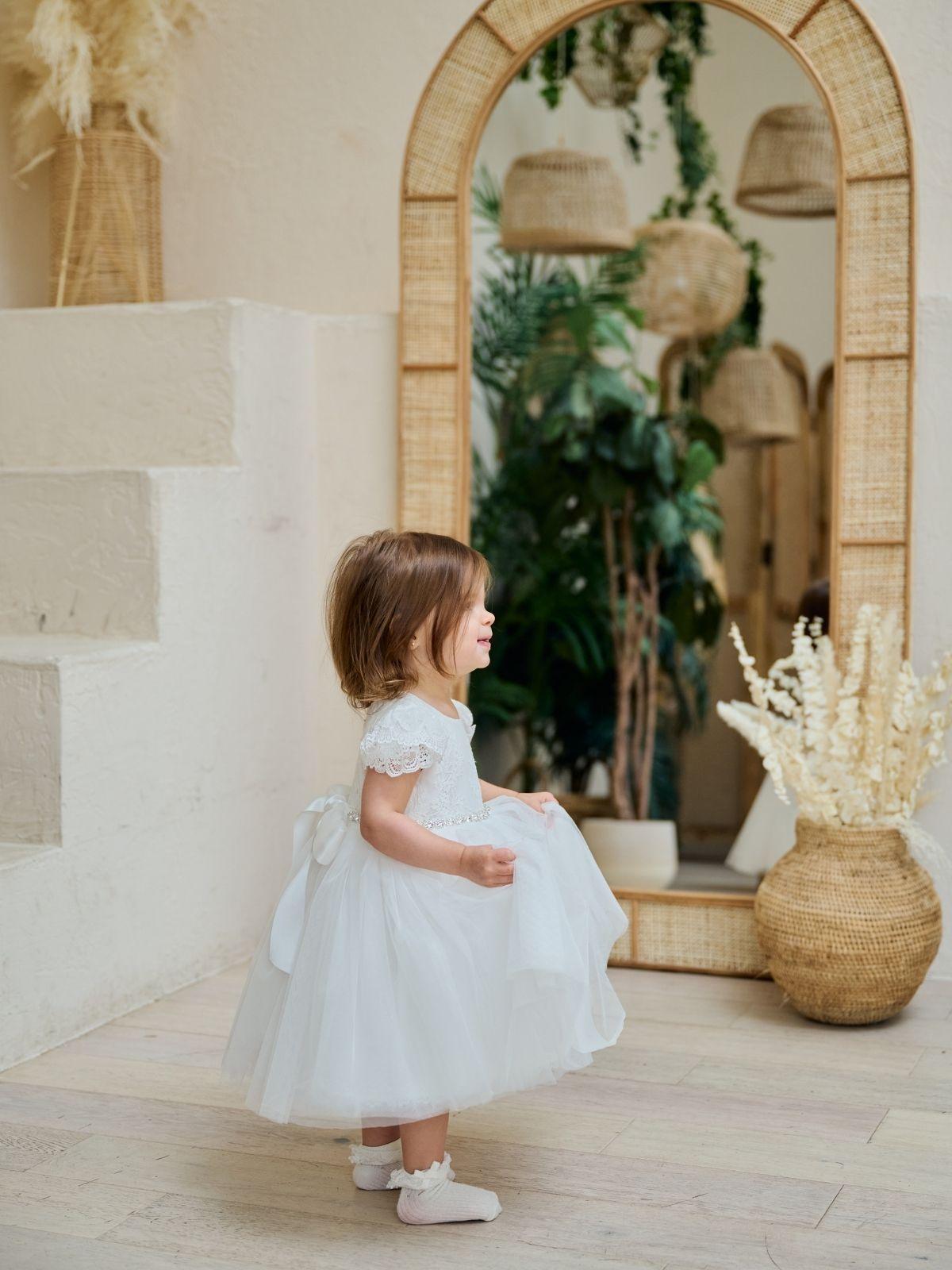 Baby Baptism Dresses Flower Girl Wedding White Dress