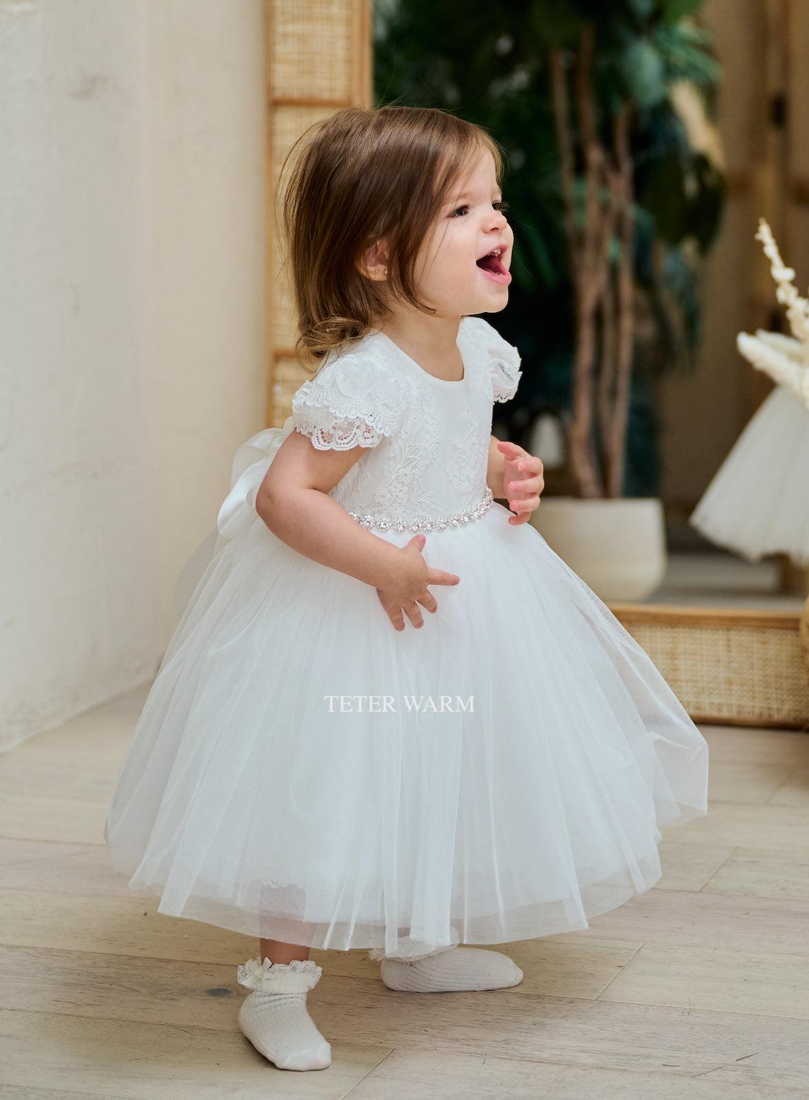 Baby Baptism Dresses Flower Girl Wedding White Dress