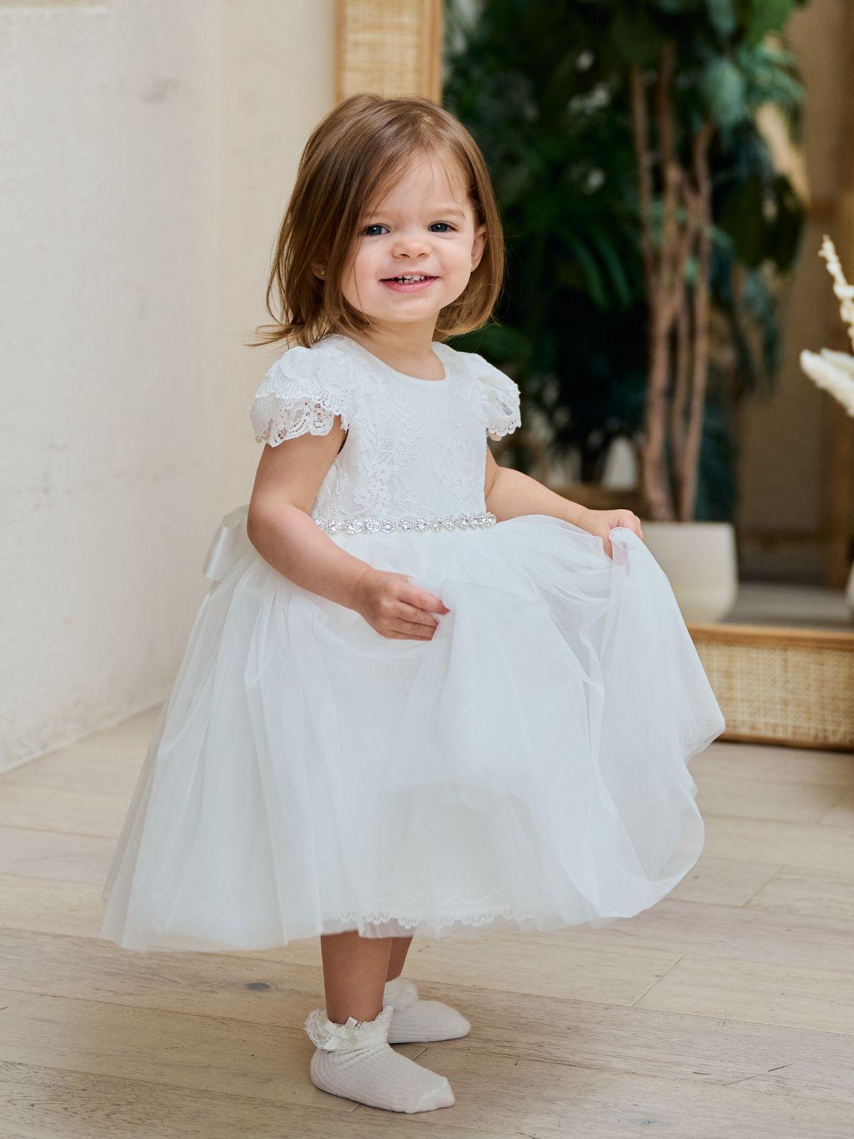 Baby Baptism Dresses Flower Girl Wedding White Dress