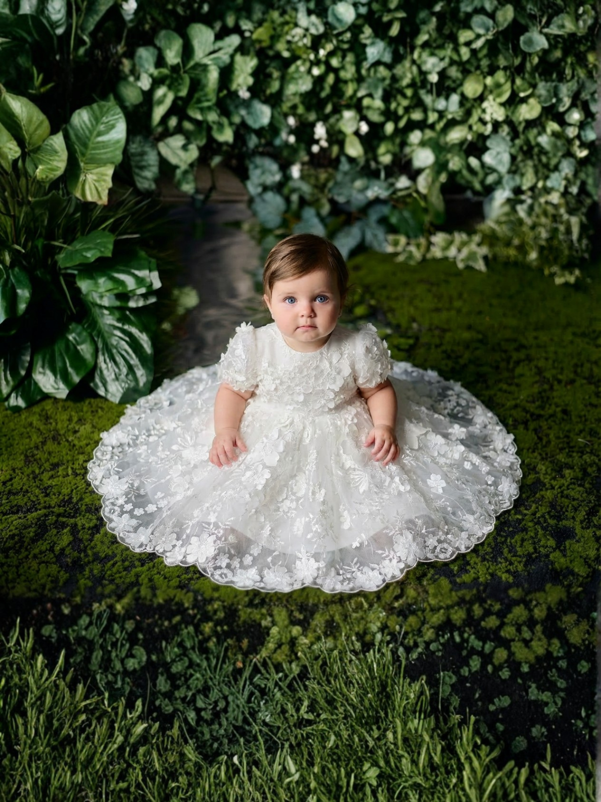 Baby Girl's 3D Floral Lace Baptism Dress | Teter Warm Clarita SB66