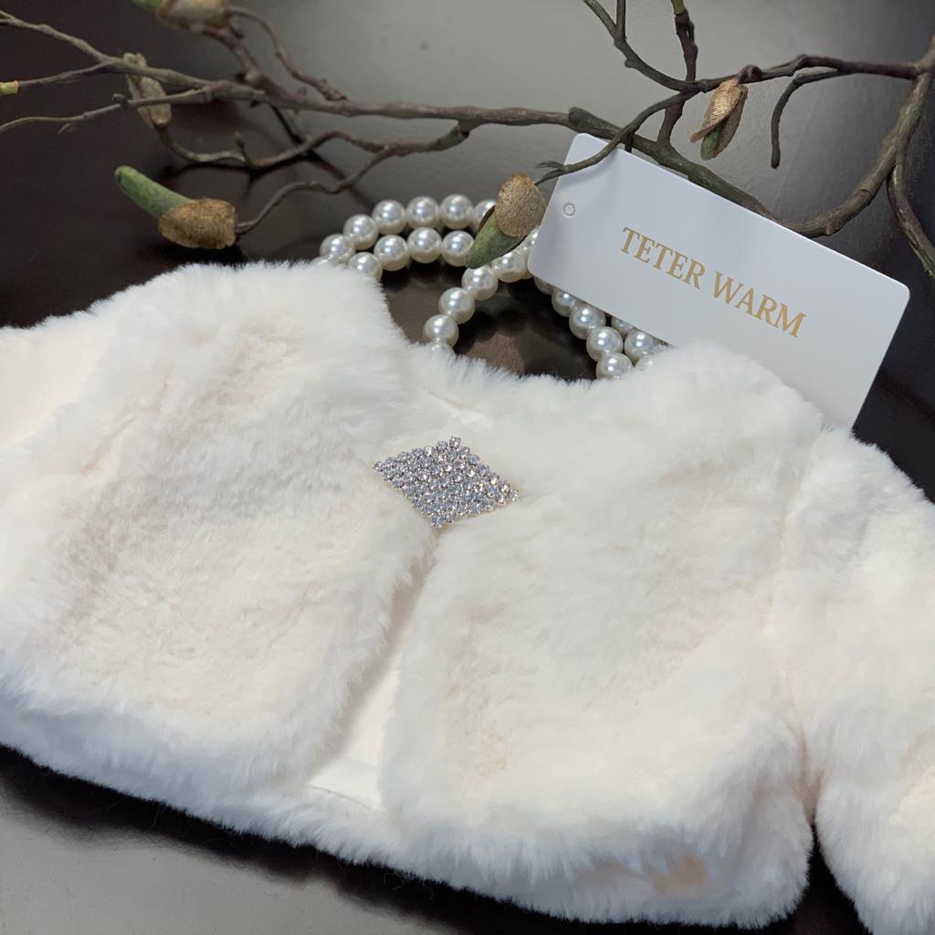 accessories bridal wedding baby dresses for baptism and wedding fur jacket