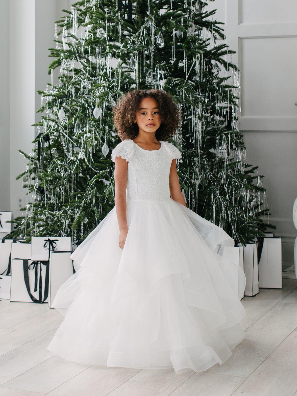 First Communion Flower Girl Wedding White Dress