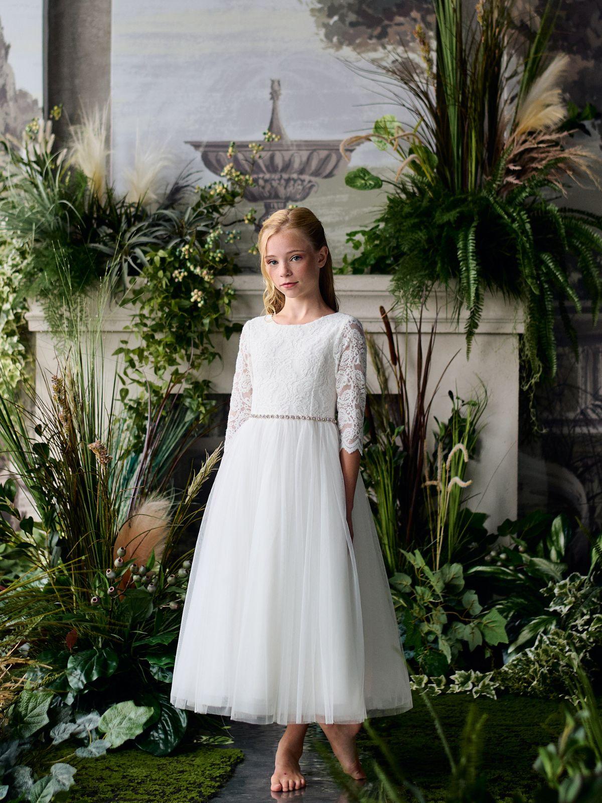 First Communion Flower Girl Wedding White Dress