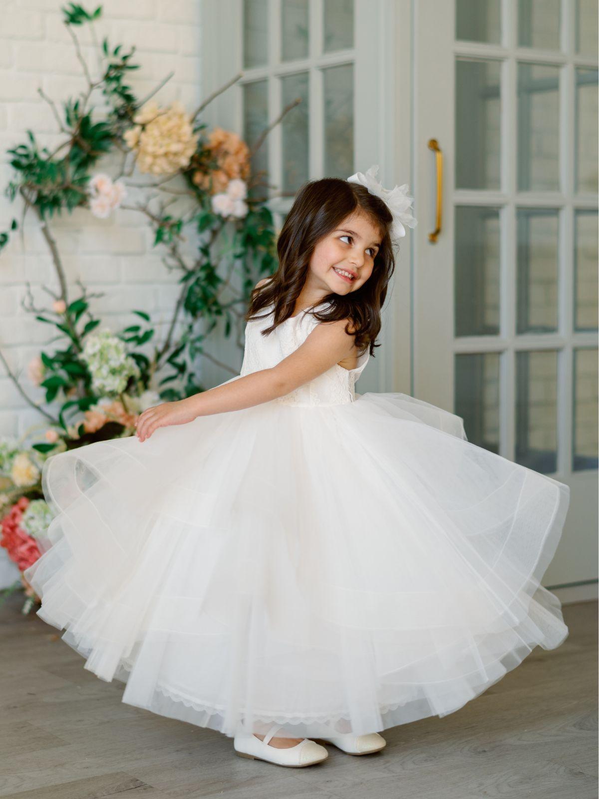 First Communion Flower Girl Wedding White Dress
