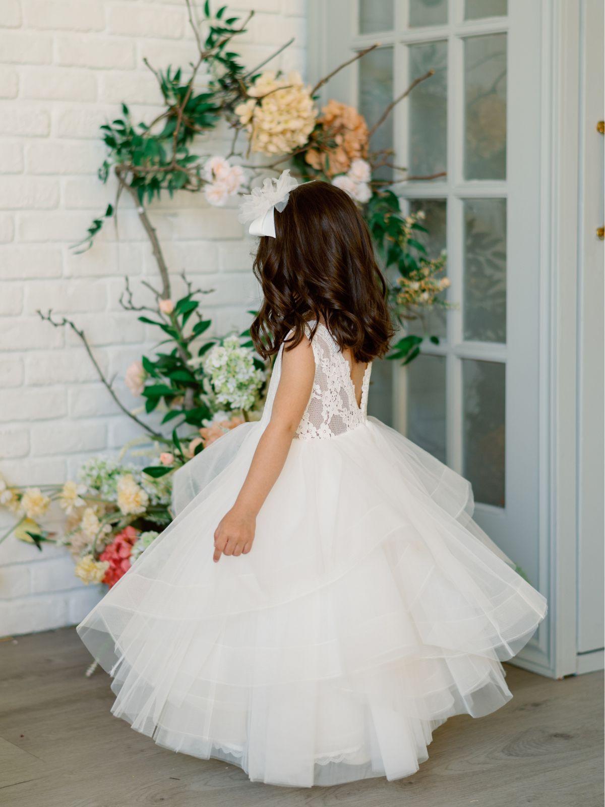 First Communion Flower Girl Wedding White Dress
