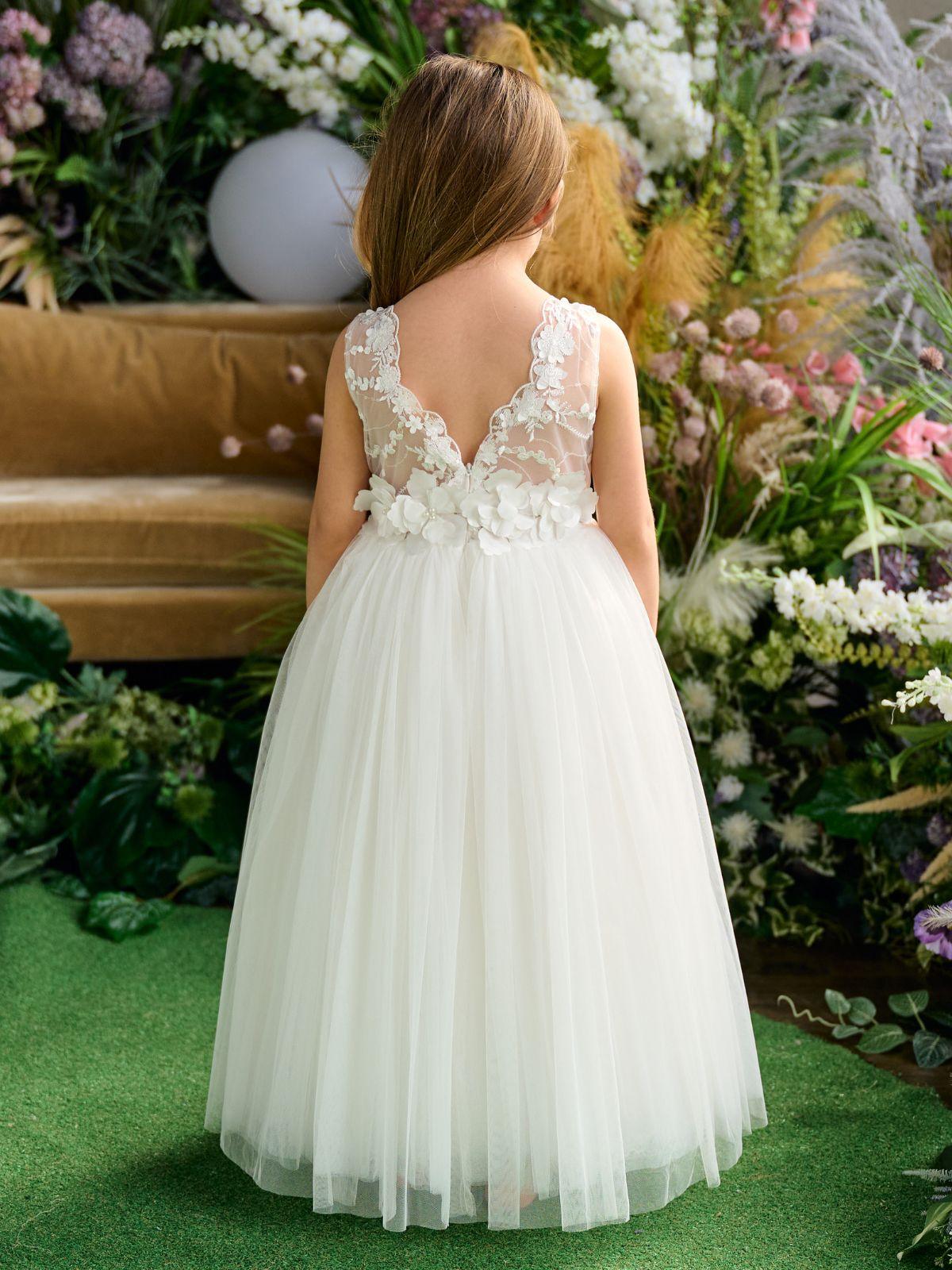 TETER WARM Flower Girls White Dress Occasion Flow Lace Princess Wear in New Jersey