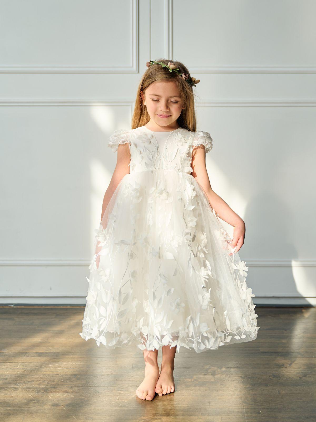First Communion Flower Girl Wedding White Dress