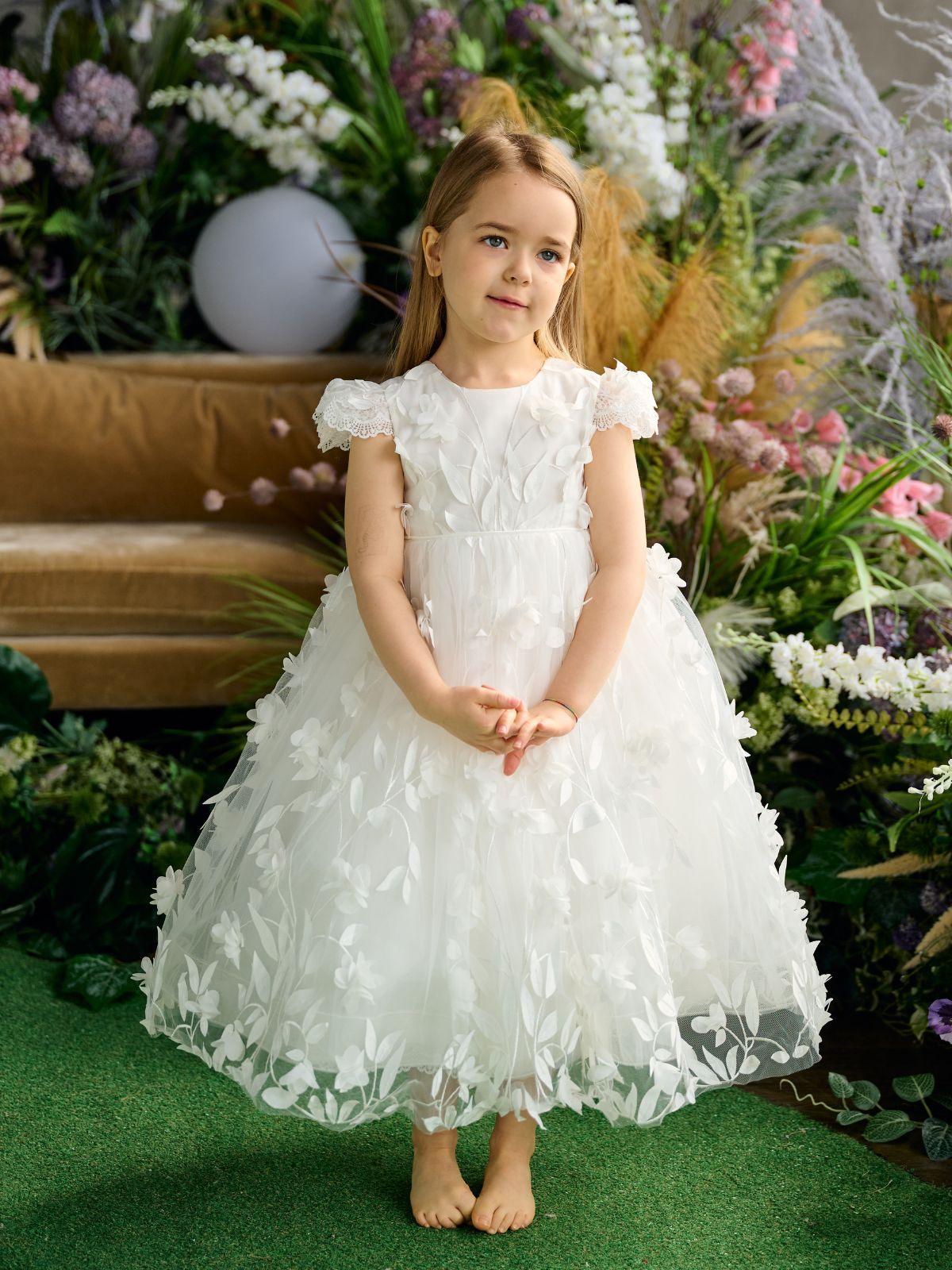First Communion Flower Girl Wedding White Dress