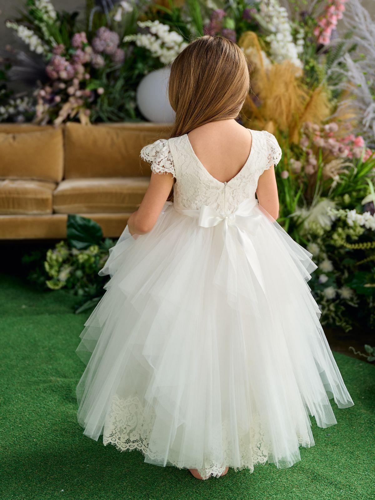 Teter Warm Betty- Girl's Flower Girl Off White Lace Tulle Dress