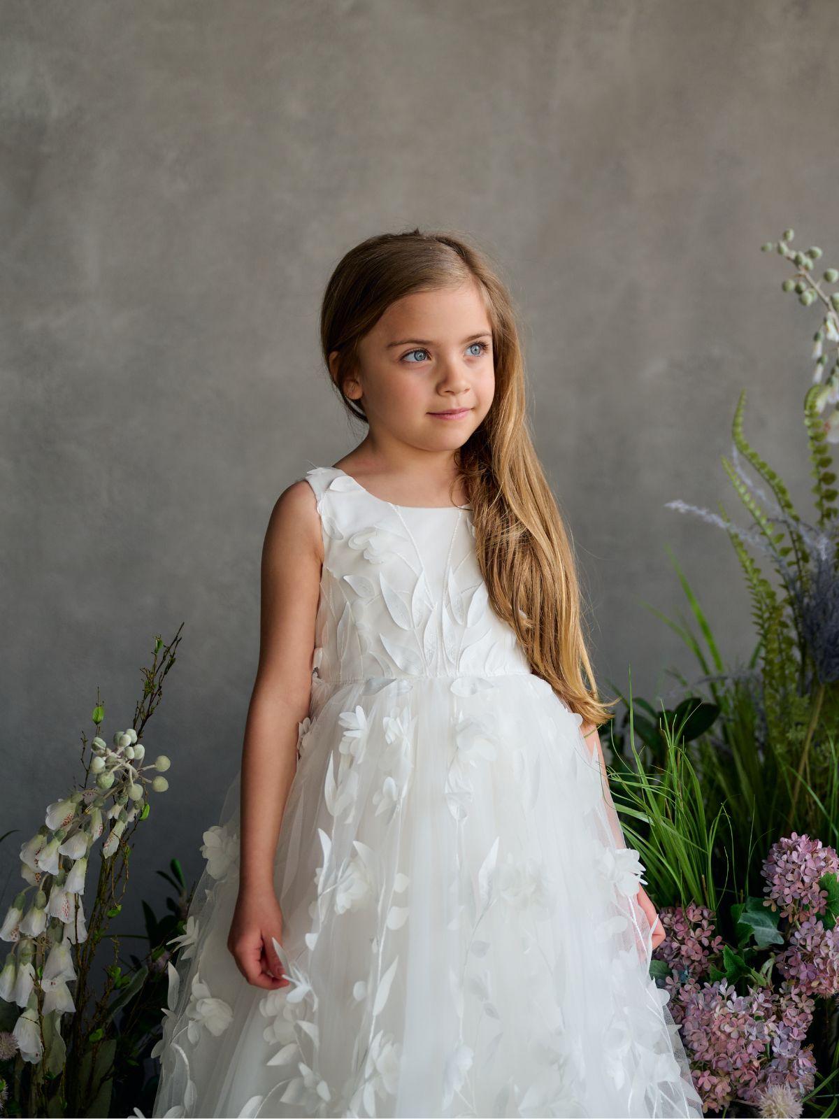 First Communion Flower Girl Wedding White Dress