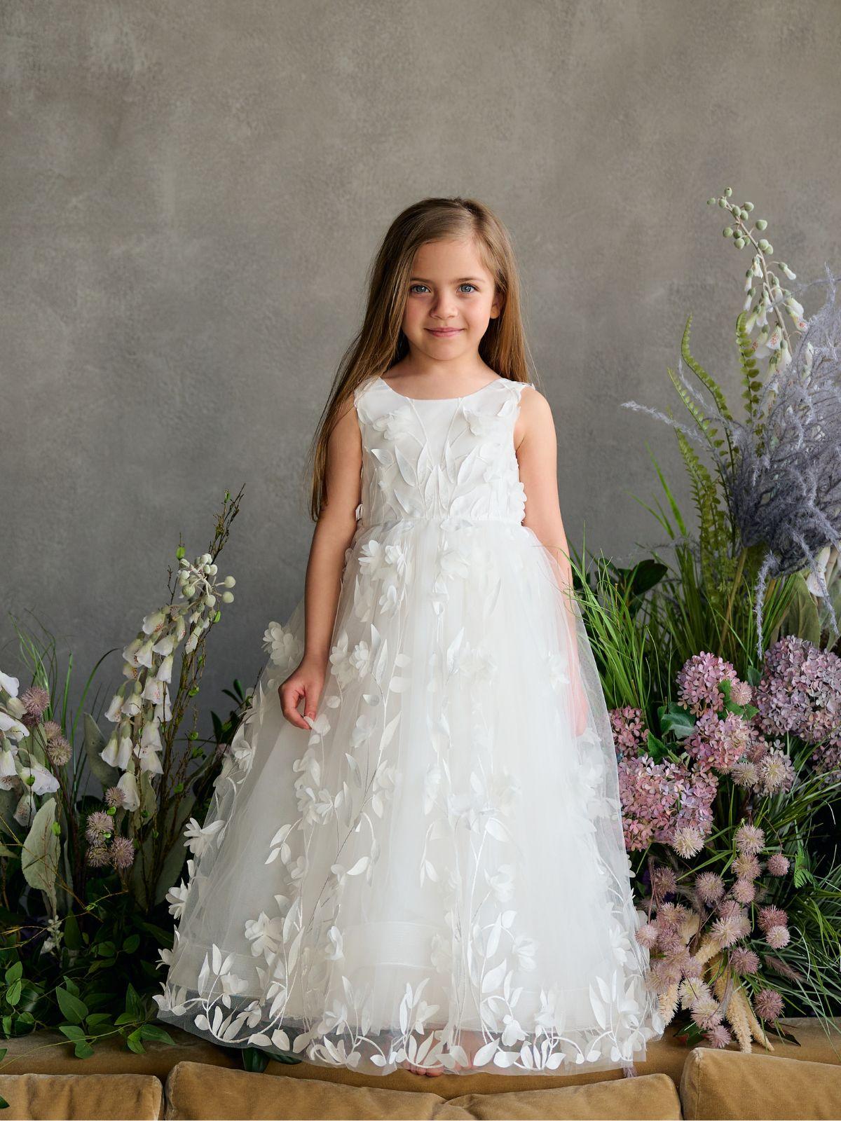 First Communion  Flower Girl Wedding White Dress