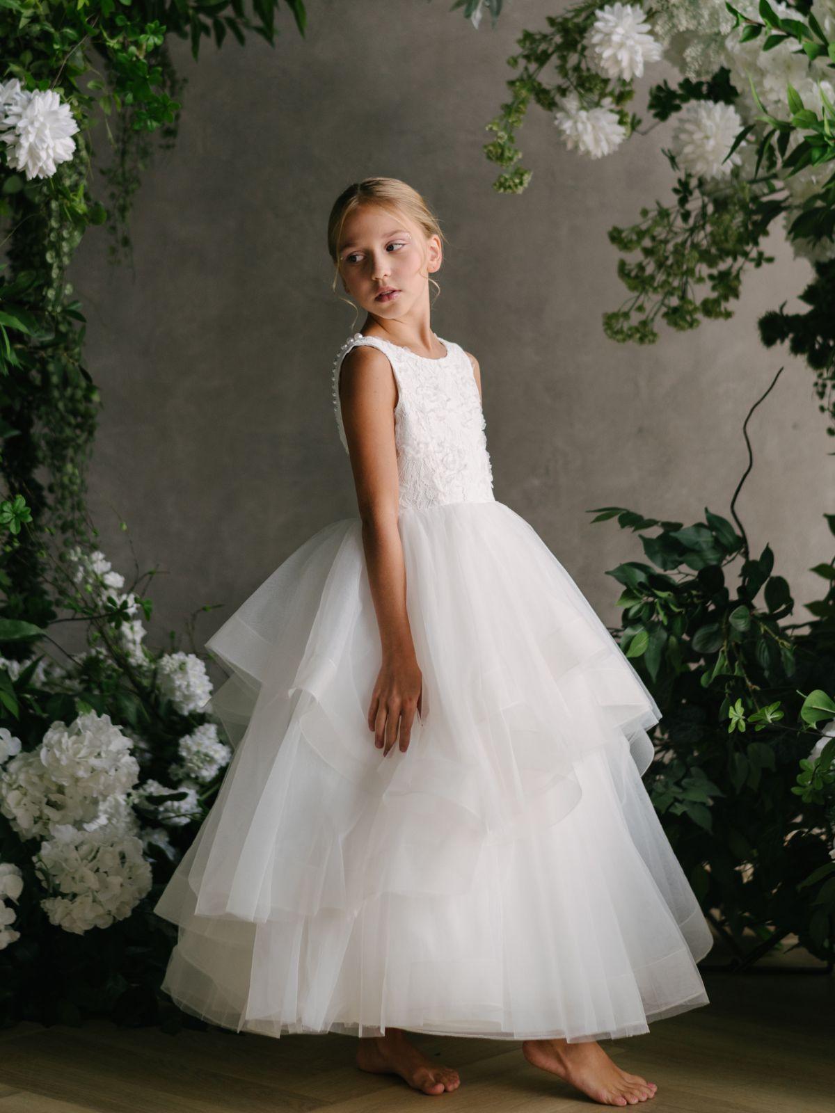 First Communion Communion Dresses Flower Girl Wedding White Dress