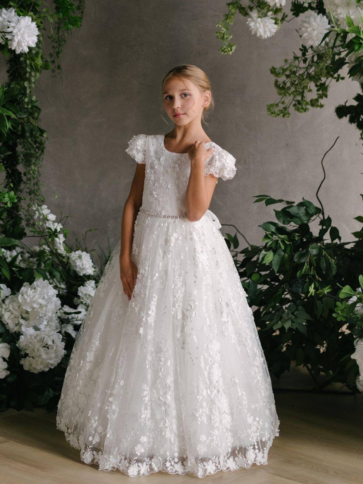 First Communion Flower Girl Wedding White Dress