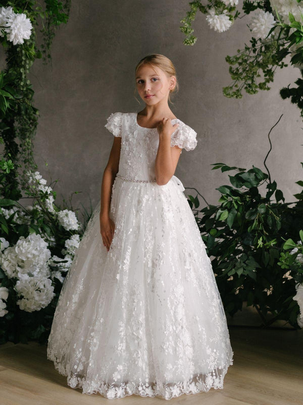 First Communion Flower Girl Wedding White Dress