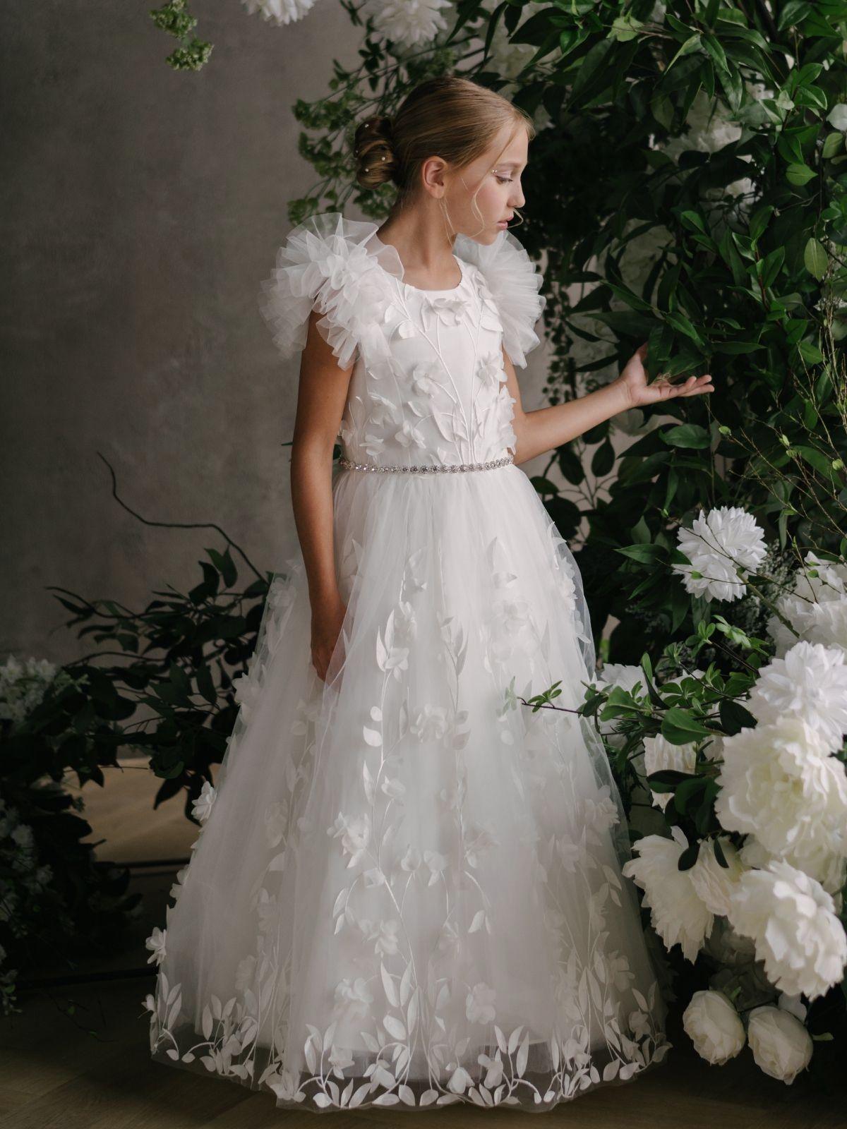 First Communion Flower Girl Wedding White Dress