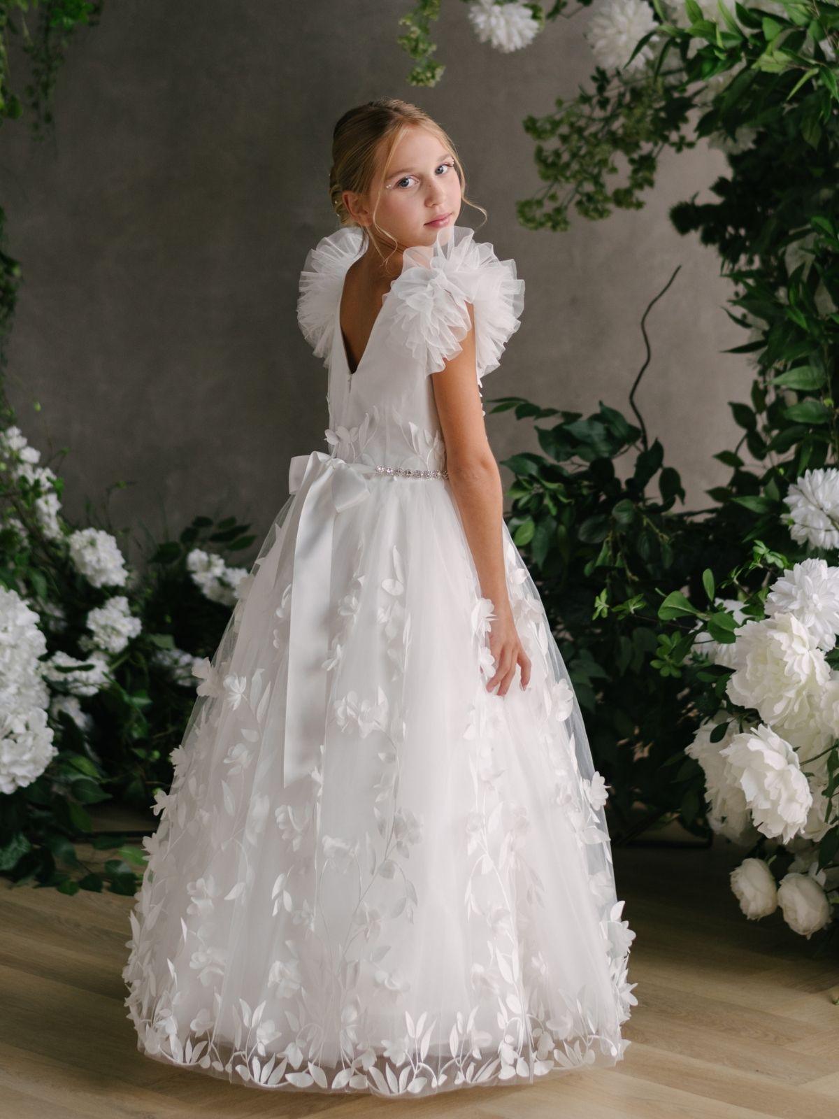 First Communion Flower Girl Wedding White Dress