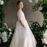 First Communion Flower Girl Wedding White Dress
