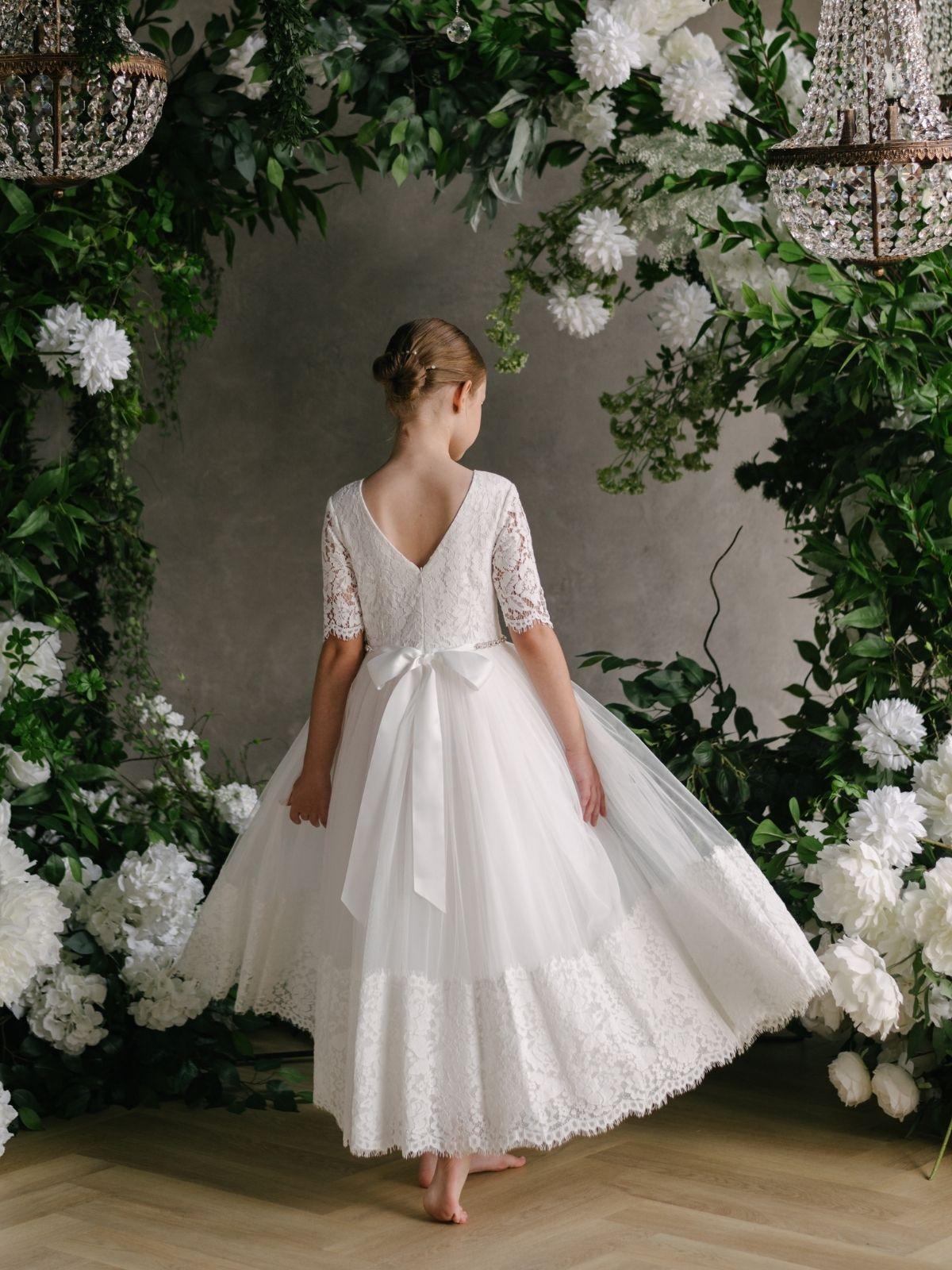 First Communion Flower Girl Wedding White Dress