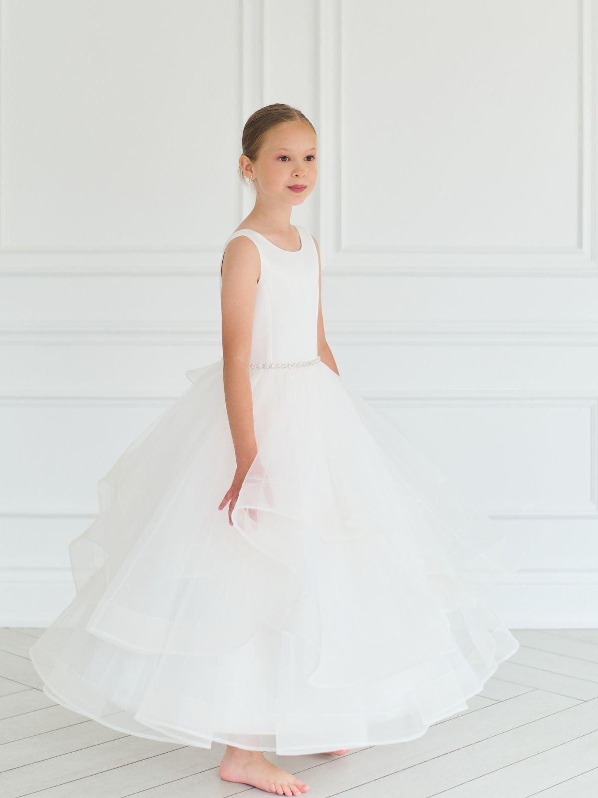 First Communion Flower Girl Wedding White Dress